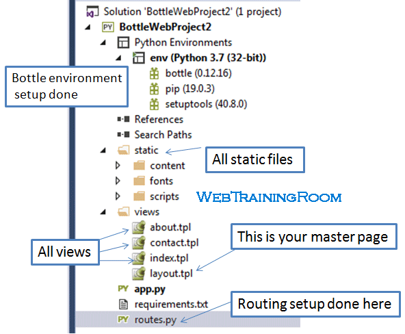 Python Bottle Framework with Visual Studio