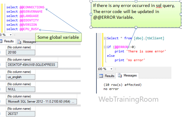 Global Variable In Sql Example Declare Global Variable In Sql Server 7575